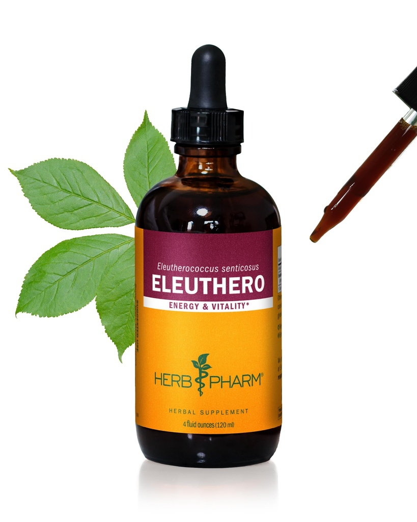 Herb Pharm Eleuthero(西伯利亚金森) 根液体提取剂,用于能源和Stamina,Cane酒精,4 Ouence