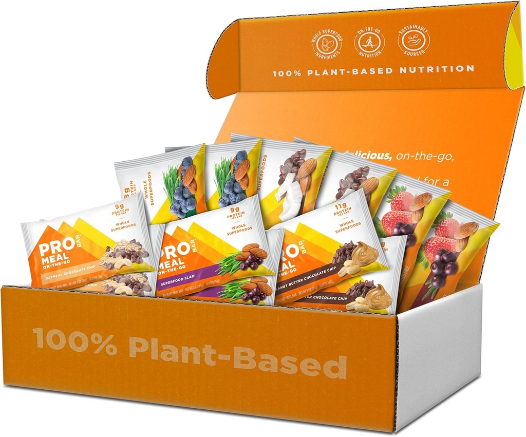 PROBAR — MEAL Bar FAN FAVORITES VAREYES PLAG( 6 FLAVOR), 自然能源, 非GMO, Gluten- Free, 植物型, 全食品原料( 12个计数)