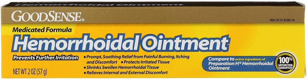 GoodSense Hemorrhoidal Ointment, Phenylephrine HCl, Petrolatum, 矿物油, 解热、痒和不适, 2 Ouences