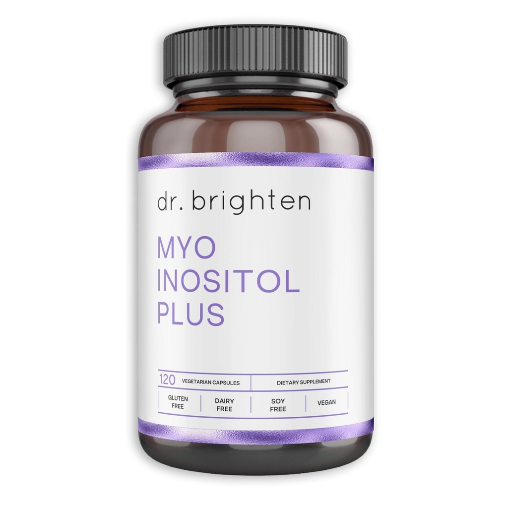Brighten Myoinositol Plus博士 - 用于支持PCOS症状的Myo-和D-Chiro-Inositol博士公式化比率、荷尔蒙平衡、健康骨骼功能和常规月经循环