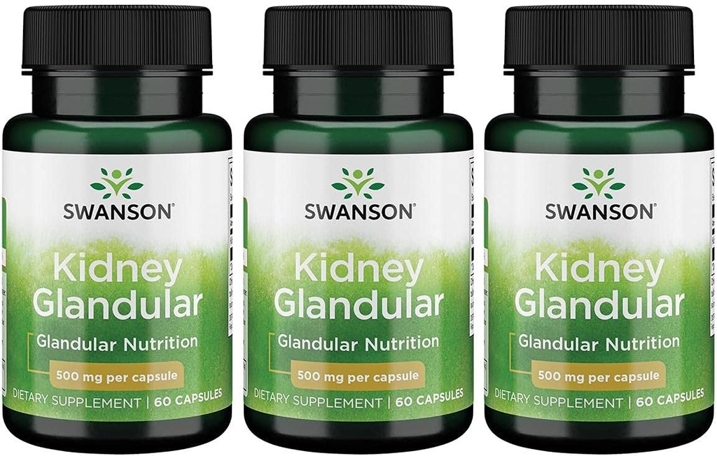 Swanson 肾腺500 mg 60 Caps 3 包装