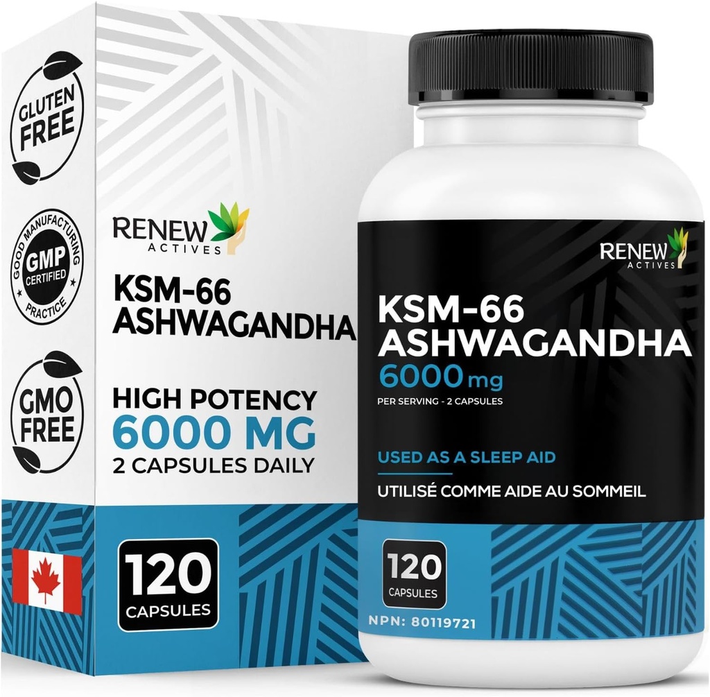 更新 Ashwagandha KSM-66 补充500MG 与黑辣椒为高级吸收服务 -- -- 重点和混合支持增加能源和睡眠援助 -- -- 加拿大制造 -- -- 120卡普尔