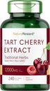 Tart Cherry 提取 12000 mg → 240 Capsules → 非 GMO 和 Gluten 自由公式 → 草药补充剂