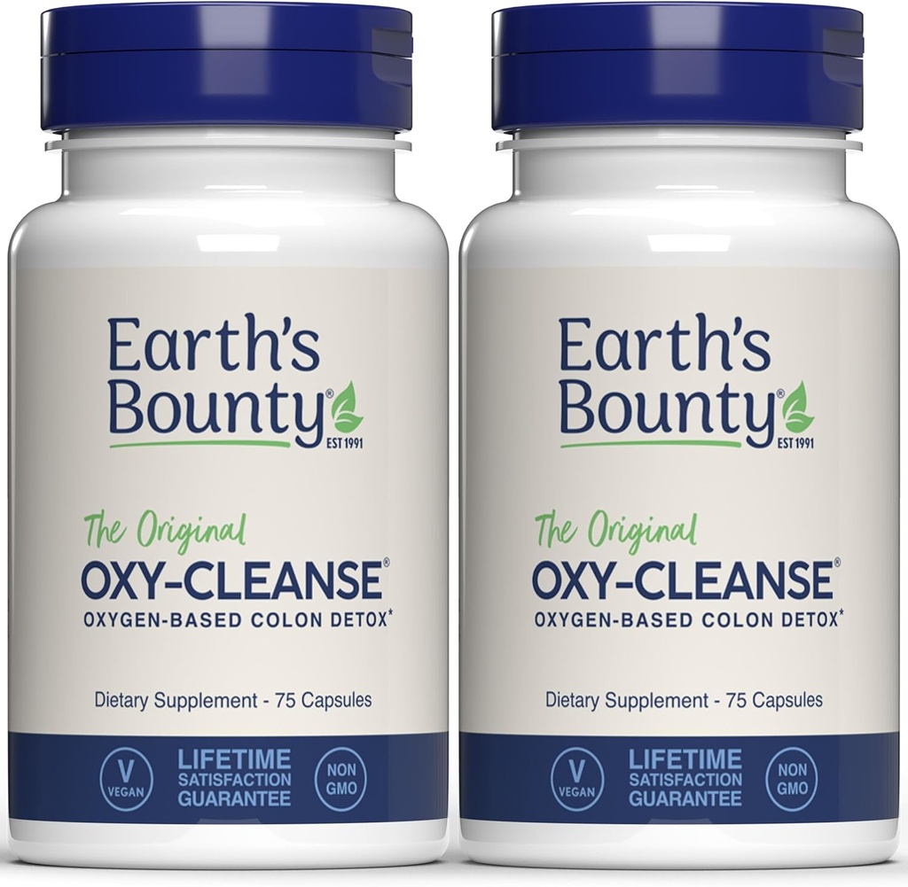 地球丰盛的氧化-清洁殖民地条件者 - Gentle Colon cleanse for Digestive Wellness - 便秘救济 - 天然殖民地解毒 - 75 Capsules - 2-Pack