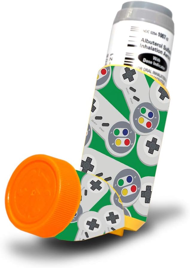 万能皮肤 Proventil HFA Astema Inhaler - Retro Controllers 3 保护性、持久性和独特的 Vinyl Decal 包封封封封封封封封封封封封封盖 易应用、移除和改变样式 QQ在美国制造