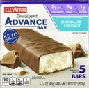 Millville Elevation Advance 巧克力椰子棒,卡布意识,5g蛋白,配有食谱. 1盒5,1.4oz个人包装条,包装包括2个食谱,5条条.