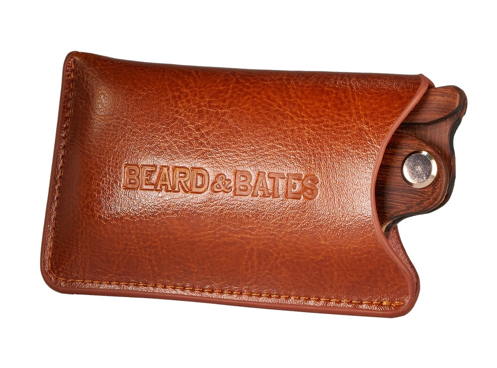 Beard & Bates Genuine Leather Pouch - 用于桑达尔伍德开关的 Wooden Comb 保护性辅助案例(仅限 POUCH!) !