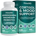 5-in-1 Cortisol 男女与Ashwagandha的冷静、焦点和肾上腺辅助补编,配有Shilajit Extract,Magnesium Glycnit,Probiotics (120 cm) (第1页)