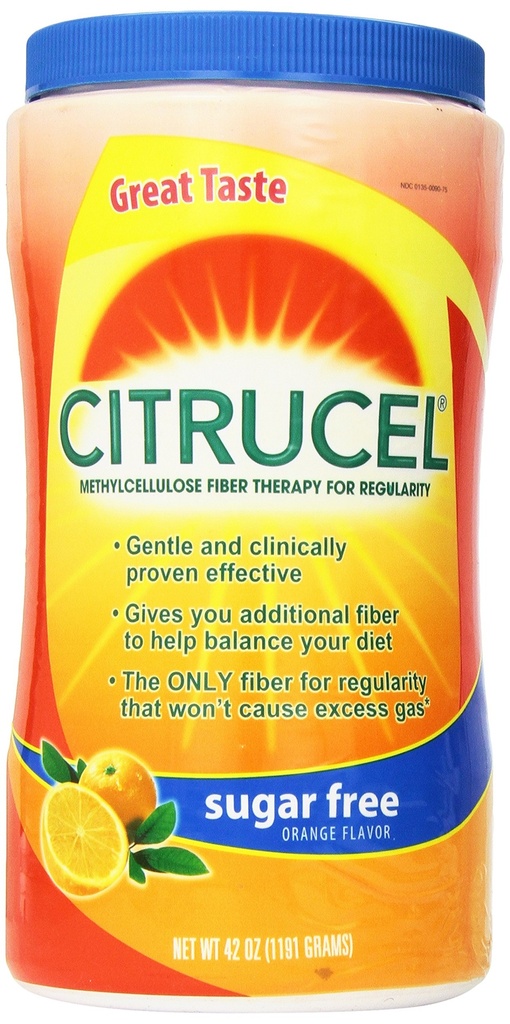 Citrucel 甲基纤维素纤维治疗法,用于智能纤维无糖/橙色纤维 42Oz(1191g)