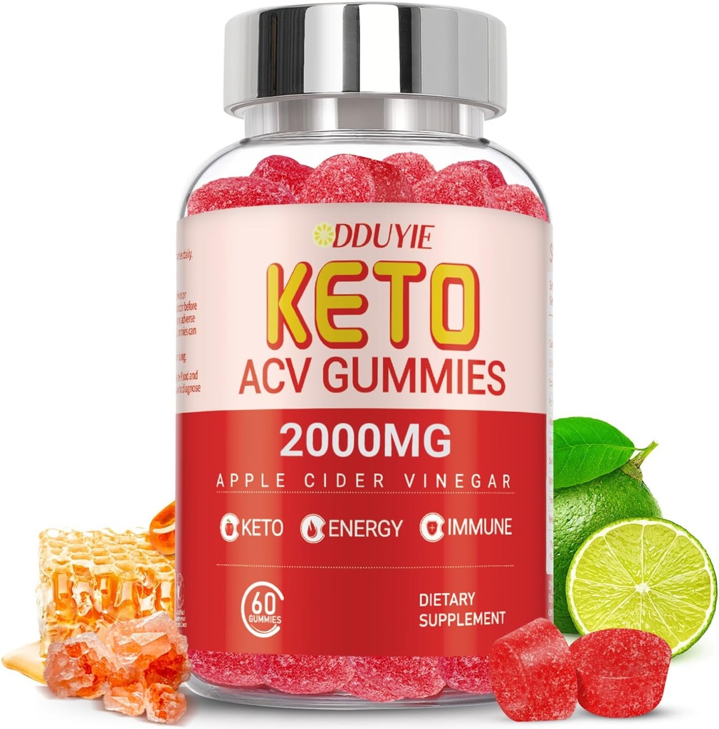 Keto Acv Gummys - Apple Cider Vinegar Gummys 男子饮食补充品 - 石榴甜菜汁粉 - 60 Vegan
