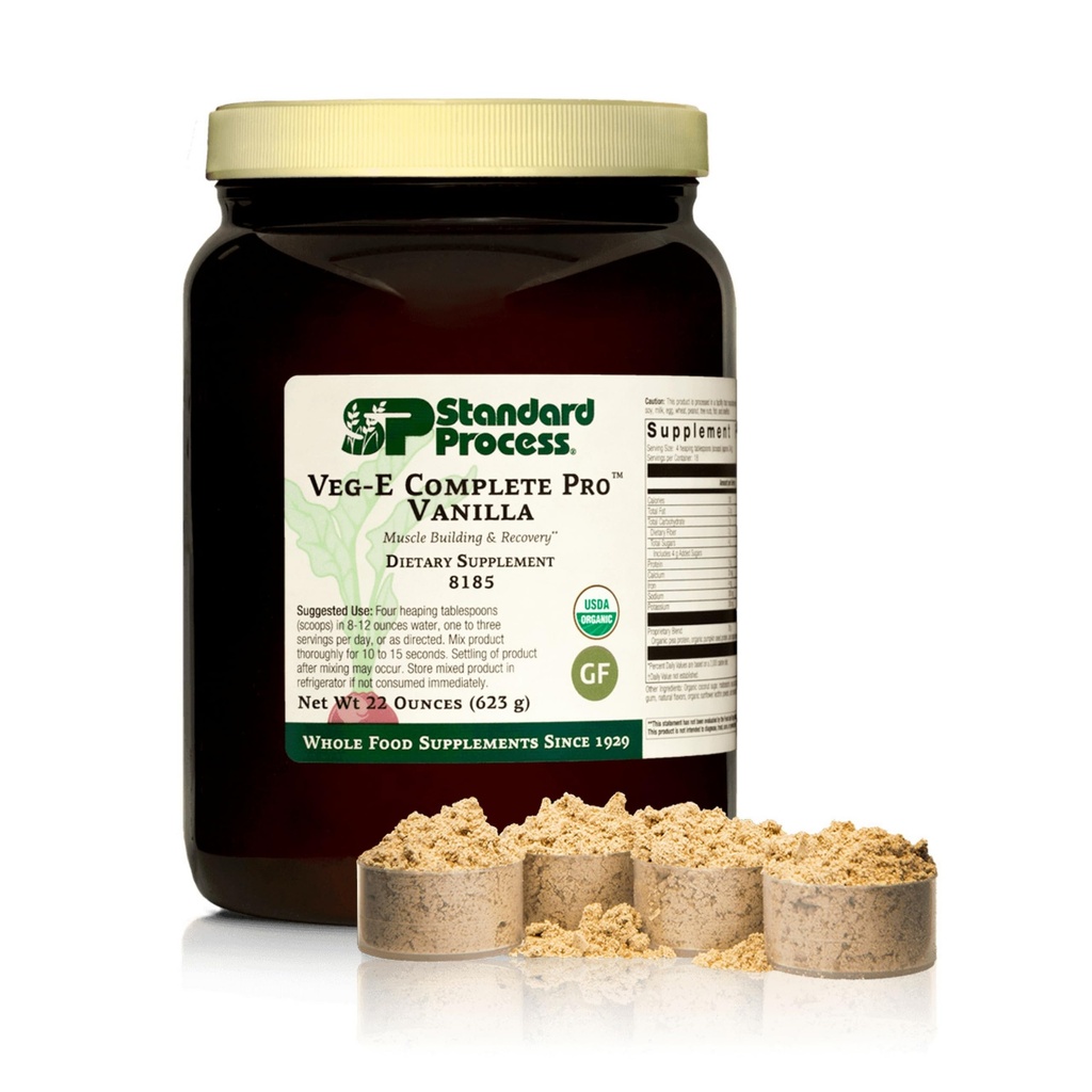 标准工艺 Veg-E 完整 Pro - 用于肌肉建筑和复苏的有机,植物蛋白粉 - 支持头发,皮肤和钉子 - Vegan & Gluten - Free - Vanilla, 18 services