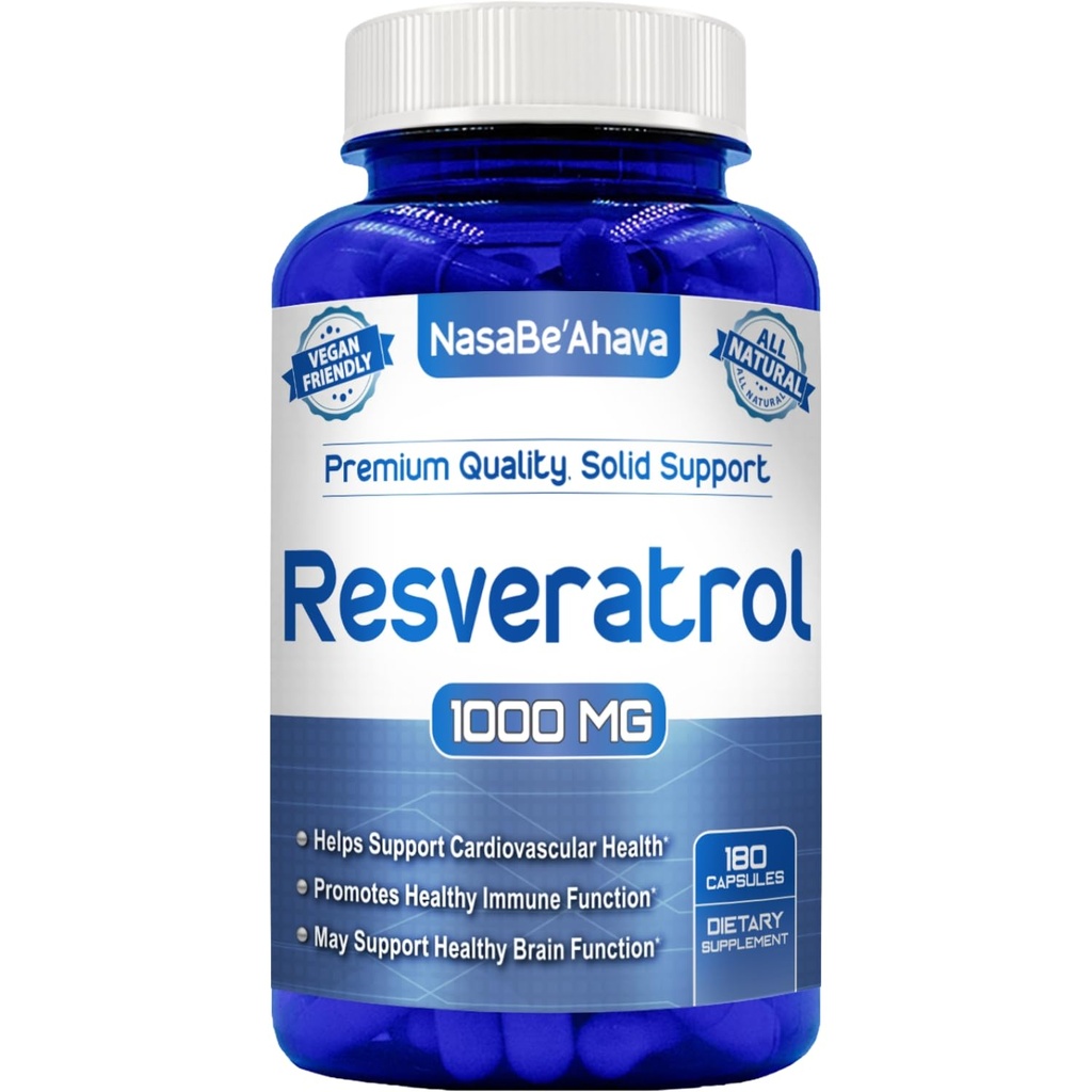 抗氧化剂 日本 Knotweed 用于皮肤心脏和脑部支持的 Revaratrol 1000mg Capsules | Vegan 友好抗病毒素补充剂 |美国cGMP设施制造(90天供应)