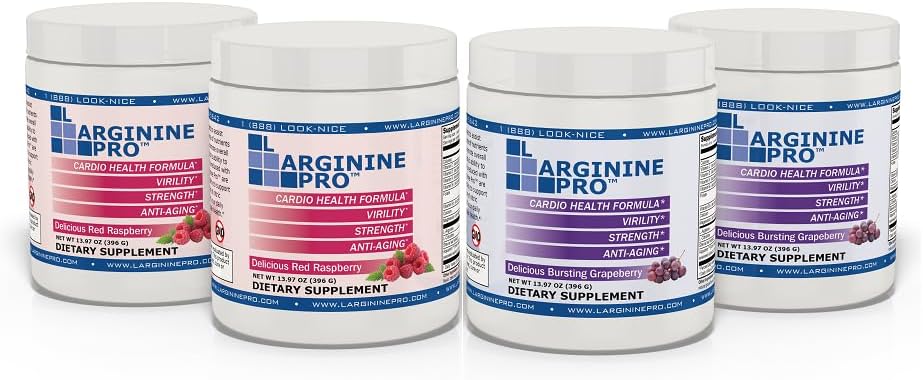 L-ARGININE PRO 5,500mg L-Arginine Plus L-Citrulline 1,100mg Raspberry & Grape Power 饮料混合剂,用于增加硝氧生产