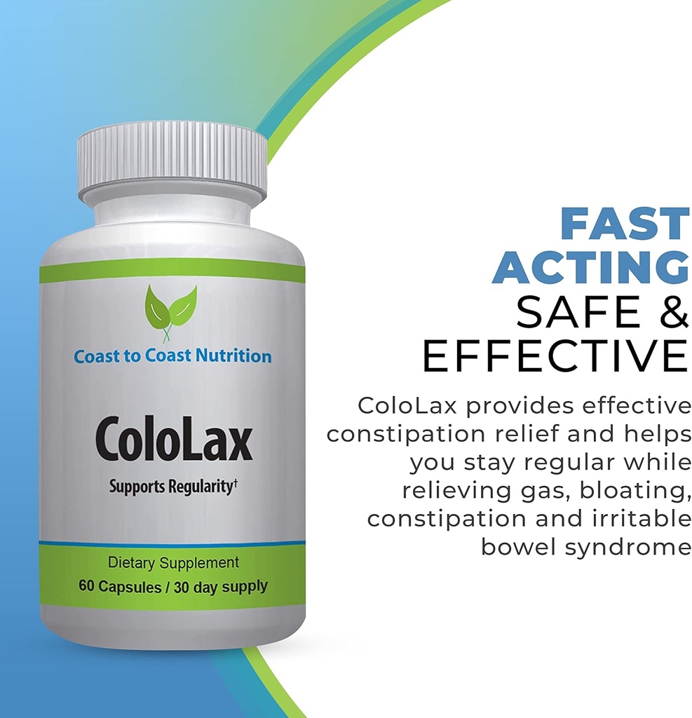 ColoLax Gentle 成人便秘救济 -- -- 工具软化器和Colon Clease with Psyllium Husk -- -- 支持规范性、气和气的救济和文摘支助 -- -- 60 Capsules