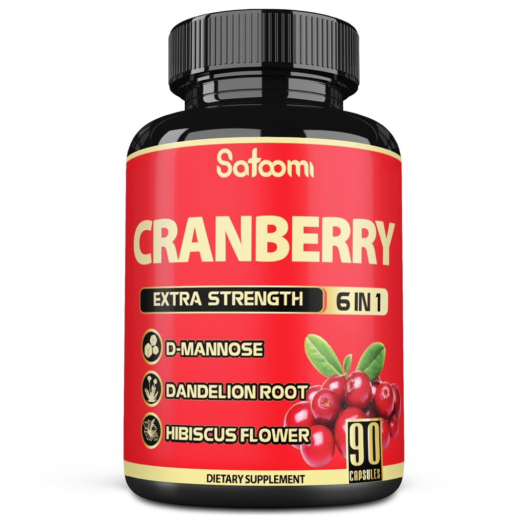 Satoomi 6in1 Cranberry Pills for Women - 3-Month 供货 - 6 草药原料 提取 - 90 蔬菜卡普尔