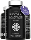 Glucosamine Chondroitin MSM 配有Turmeric - 成人男女高强度联合支持补充剂 - 90 Capsules - 1,500mg Glucosamine Sulfate 每架服役