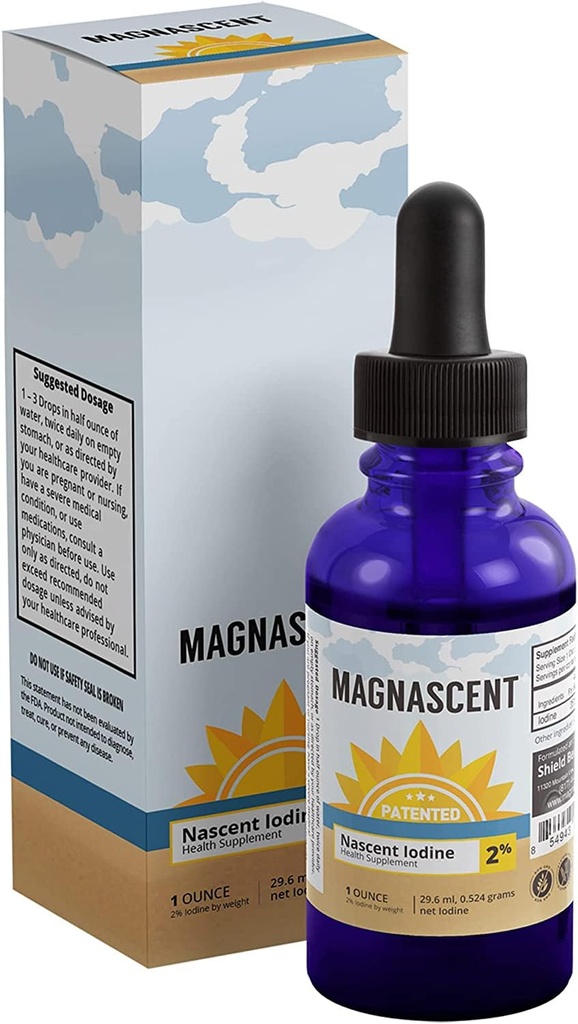 Nascent碘有机日健康补充高概率 2% 集中液体碘滴能支持能量和代谢作用(1oz/30ml)