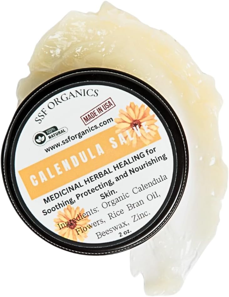 SSF Organics-Calendula Skin 修复 Salve QQ 修复,救济,以及治疗损伤的皮肤 – 自然补救 Rashes, Iritation, Redness, Swelling, Ichy Dry Skin. 2 oz.