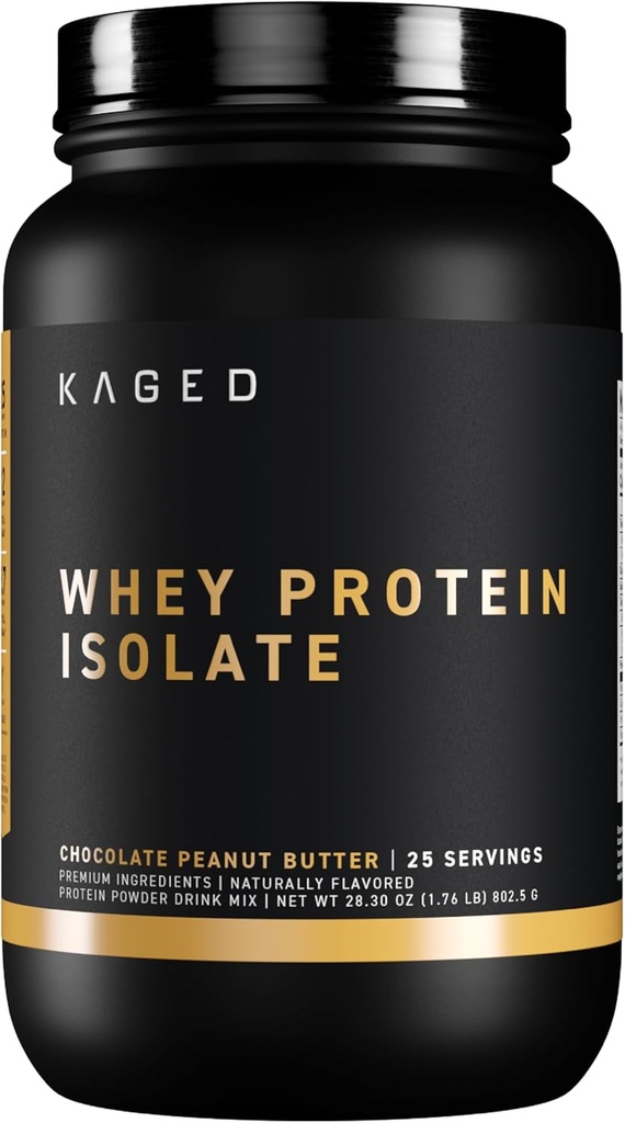 Kaged Whey蛋白蛋白隔离粉 巧克力花生酱 100%纯低乳糖 Whey 100% 工作后恢复饮料 支持肌肉建筑 + 男女补充 + 25 服务