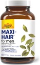 乡村生活 Maxi-Hair for Men - 2000mcg Biotin, Saw Palmetto, 南瓜种子油, DIM, 钾, 镁, 钙和锌混合剂 - 支持健康型头发, Scalp, Skin & Nails, 60 Vegan Capsules