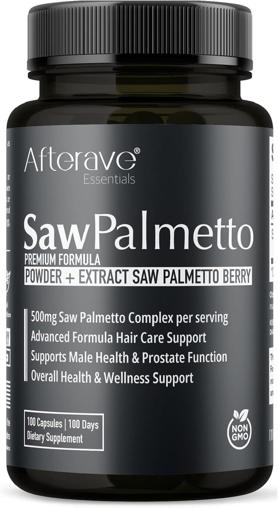 Saw Palmetto Premium、促进最佳毛发生长的Scalp健康、球体强力、头部损失保护、前列腺和尿道健康以及男性免疫综合支持