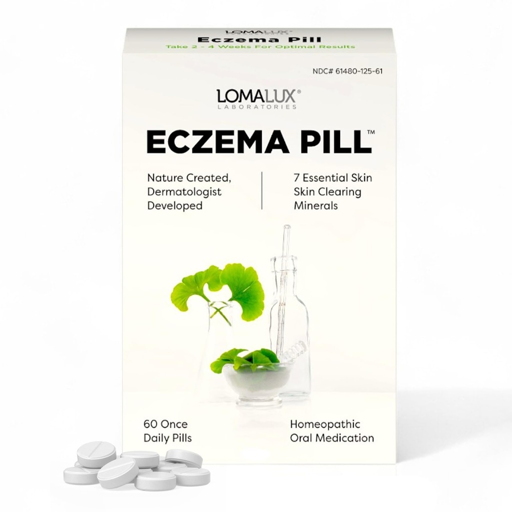 Loma Lux Eczema药丸 – 天然 Eczema 治疗补救 – 皮肤科医生开发 – 7 矿物 清除和防止严重 Eczema 缩放 拉什 成人、儿童、托德勒斯的抗痒皮肤面孔