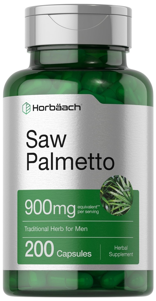 Horbaach Saw Palmetto 解析 | 900mg | 200 Capsules | Non-GMO 和 Gluten 自由公式 |传统草药补充 | Saw Palmetto Berries