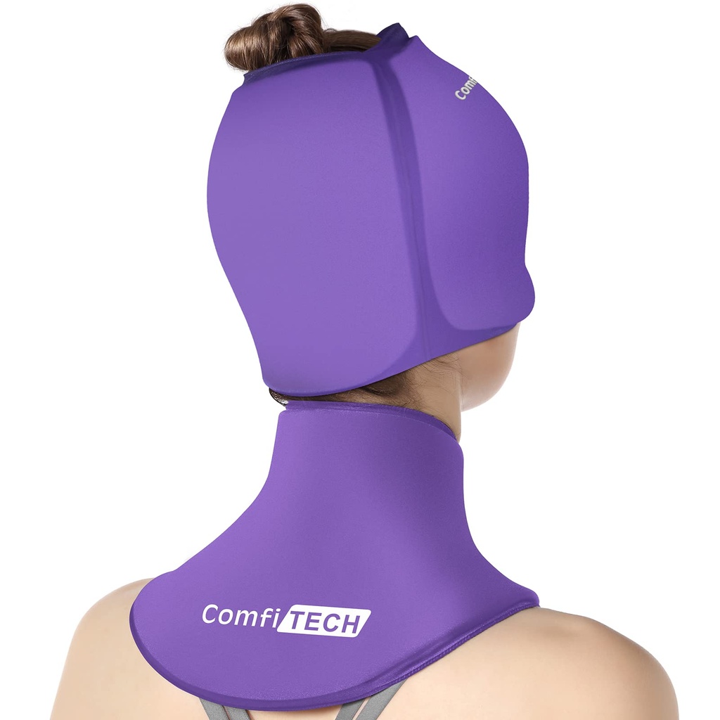 ComfitechH 冷盖和内克冰包包装 Gel Combo,头部和子宫颈护理包,紫色