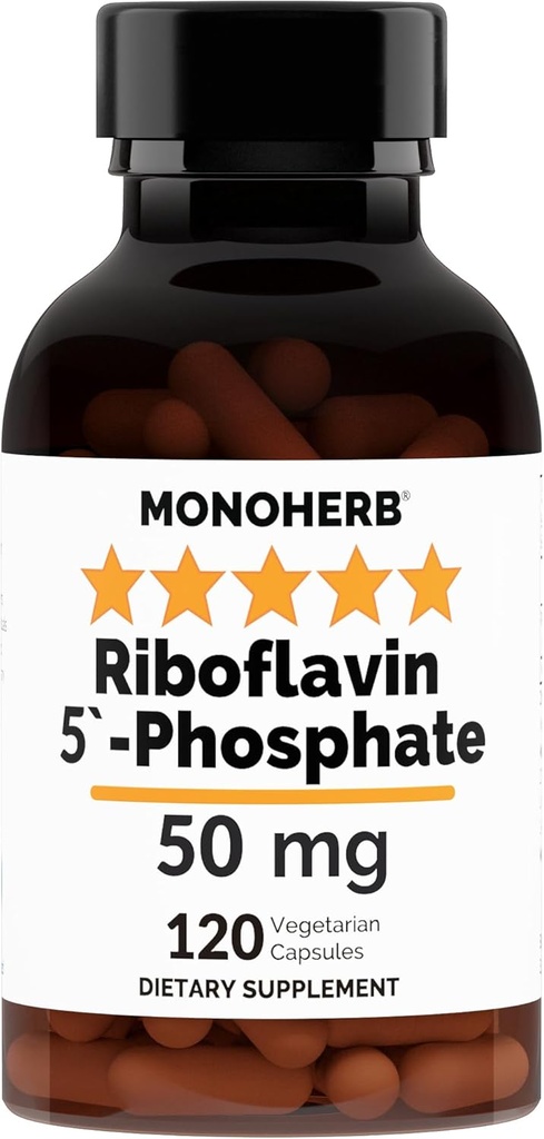 MONOHERB Riboflavin 5'-磷酸盐 50 mg - 120 植物素卡普尔 - 生物活性维生素B2