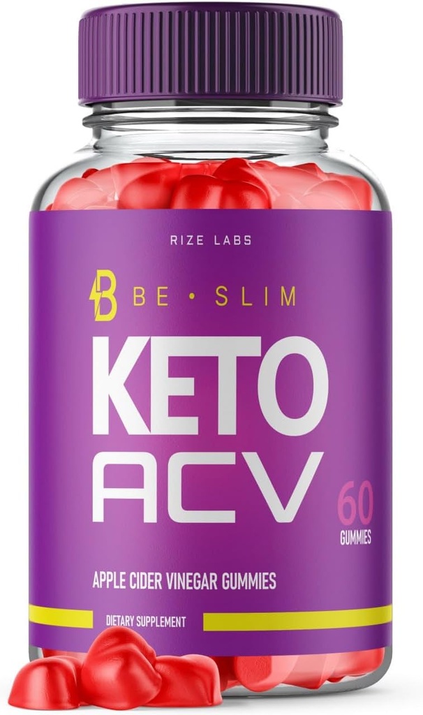 rize 实验室 Be Slim Keto ACV Gummys for Advanced Wight Loss, 基本健身和长寿目标, 提高能量水平的BeSlim补充(60古米)