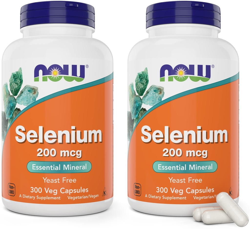 现在的Selenium 200 mcg Capsules, 300 counter (Pack of 2) - L Selenomethionine 矿物补充 女性和男性 - Veg Caps, Non-GMO, Vegan 友好型, Yeast-free