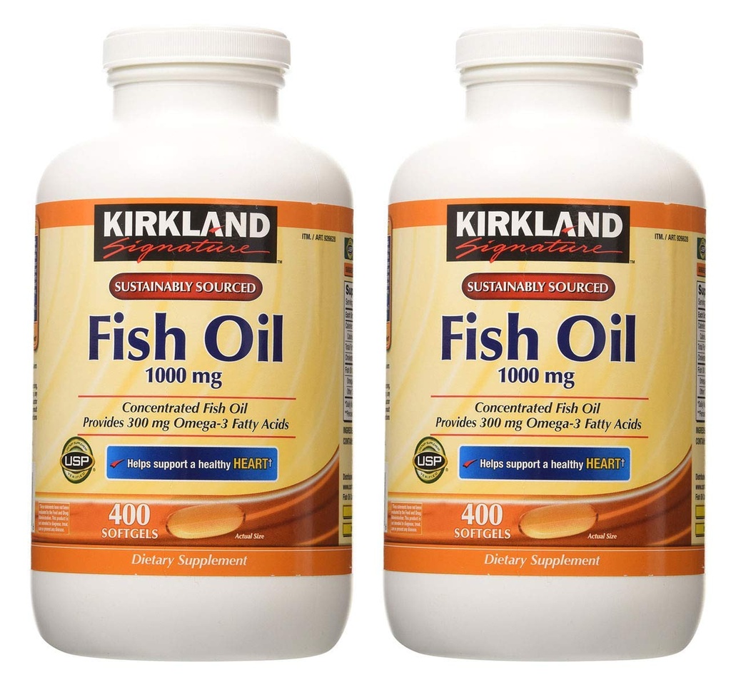 Kirkland Signant hgar Fish Oil Community 2 Pack, 400 Count (Pack of 2) (原始内容存档于2019年).