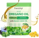 Oregano Oil Capsules, 2 in 1 6000mg Oregano Oil with Black Seed Oil 200mg, Oregano Softgels 120 Counters, Oregano Oregano Oil Capsules, Immune支持,非GMO,无乳品,无胶