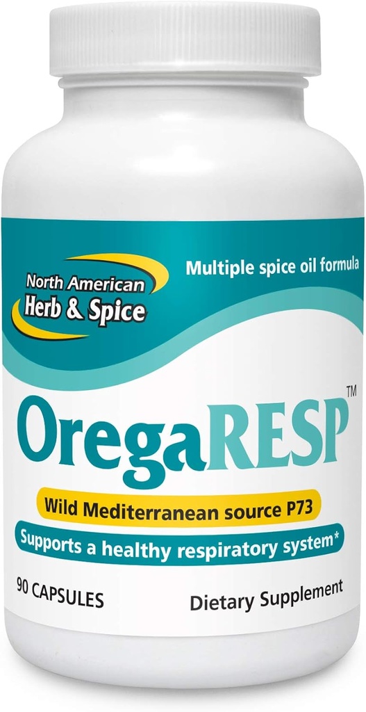 北美草药和香料 OregaResp - 90 Veggie Capsules - 免疫和呼吸保健 - 库明、Sage、Oregano油 - 儿童与宠物安全,非GMO - 90 总服务