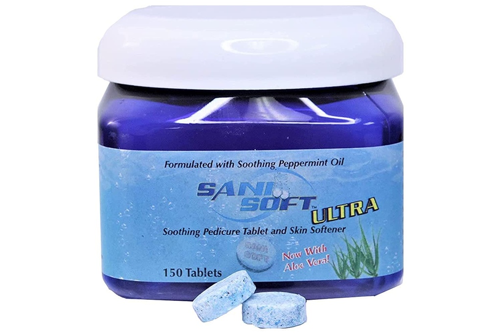 SANI CARE Sani-Soft 辣椒薄荷与放松辣椒薄荷油和Aloe Vera 150 Tabs SAN0200设计