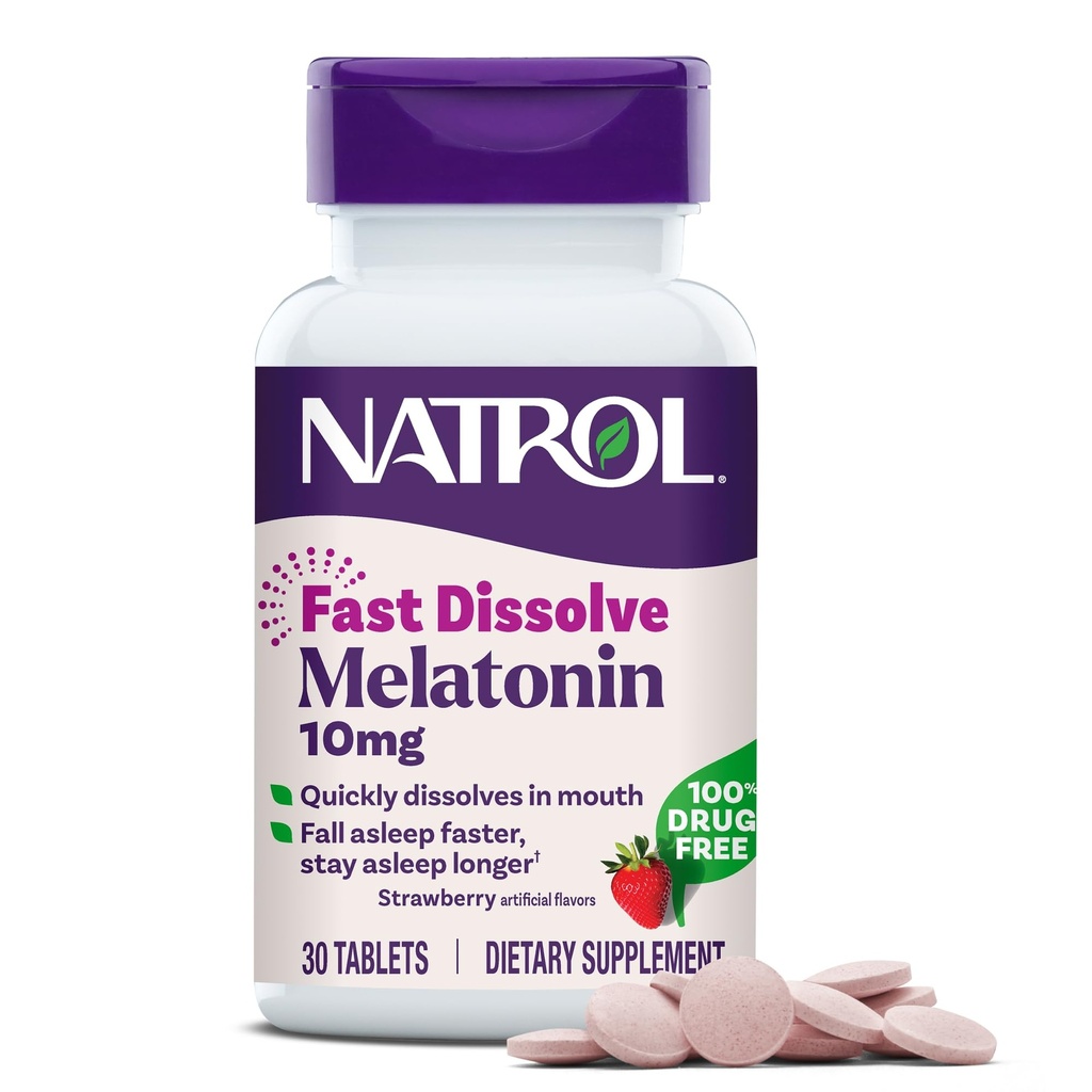 Natrol快速溶解Melatonin 10毫克,成人睡眠支持