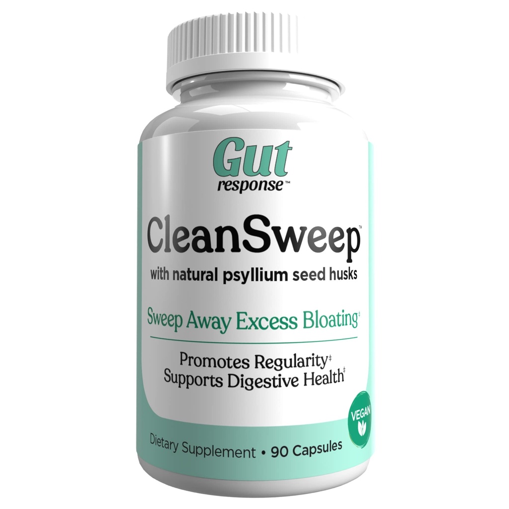 CleanSweep Capsules,支持健康碗运动,消化健康支持,促进规律性,天然肽种子胡斯克,每日纤维补品,90 Capsules,90服务