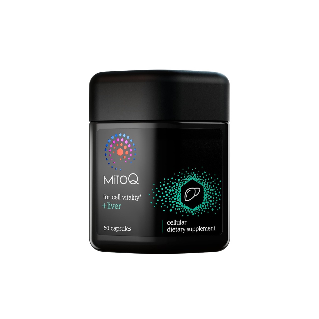 MitoQ + Liver Premium CoQ10 抗氧化剂 - 含有Mitoquinol Mesylate, Choline, Milk Tetle, 硒 - 支持代谢, 活体健康, 身体的自然解毒和细胞生命力(60个卡普尔)