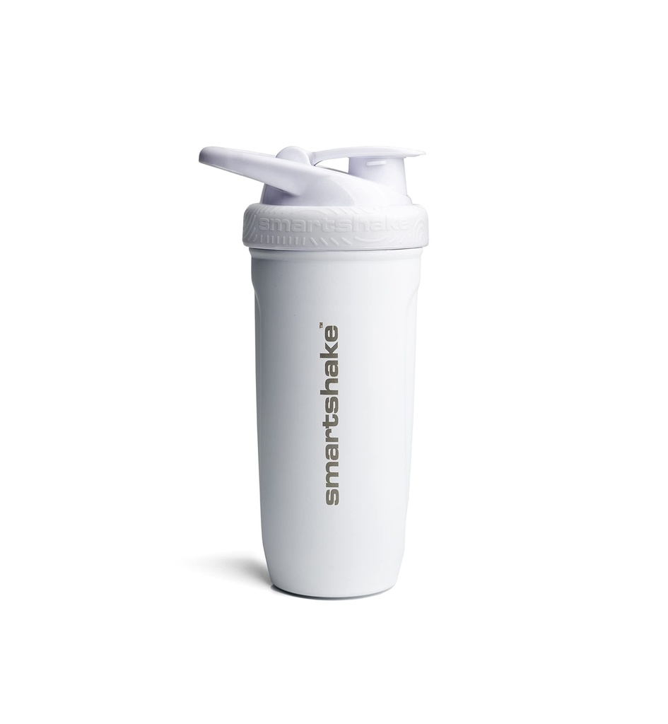 Smartshake Reforce 无锡 蛋白质沙克瓶 - 非绝缘 单色 Gym瓶 - 金属沙克瓶 - 900 ml - 30 oz - Lid上的防漏螺丝 - DEHP & BPA Free(白色)