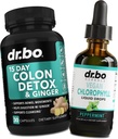Colon Clean Cleaner Detox & Chlorophyl Liquid Drops - 15 Day Colon Clean Cleanse Pills with Ginger, Lifan Chlorophyll Drops Odor Body Detox 内除臭剂 - Bowel运动 补充肠道固液支持