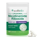 NAD Nicotinamide Riboside Resveratrol 900mg, NAD 辅助细胞健康, 抗衰老, 能源, 焦点 - 80卡普勒