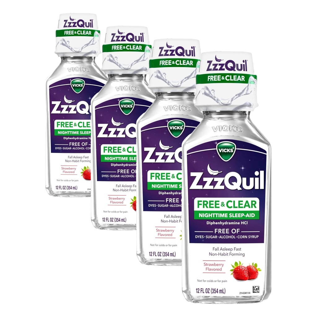 ZzzQuil,《夜间睡眠援助液体》,《酒精和人工戴斯的FREE》,50毫克二苯胺HCl,《第1号睡眠援助品牌》,《失眠快速》,《非哈比特人形成》,《Sooting Berry Flavor, 12 FL OZ》(第4页)