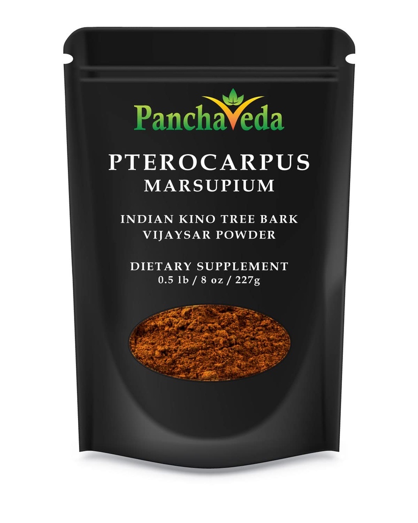 Ayurveda Pterocarpus Marsupium Powder (227g / 8 oz) Vijaysar Powder, Bijasar Churna, 印度基诺树野生手工艺品, Gluten Free, Lactose Free, GMO Free, Pure Herbal 饮食补充品.