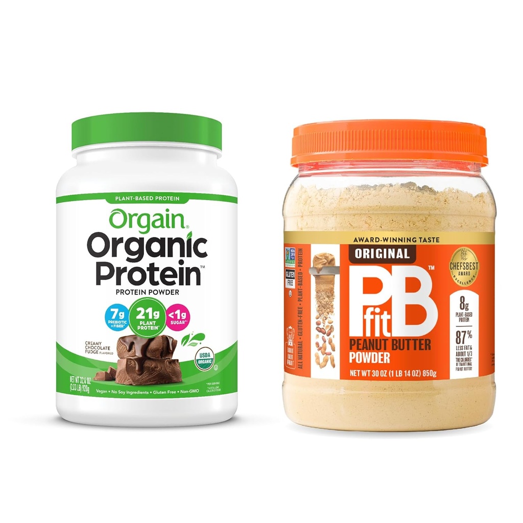 有机维冈蛋白粉 巧克力软糖 2磅 + PBfit 原型 30 oz