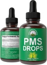 PMS Relief 9-in-1 液滴增刊. 9 支持妇女受创伤期的草药材料。 Vegan, 零糖维生素 有机香草树贝里, Cramp Bark, Yam Root, Nettle Leaf