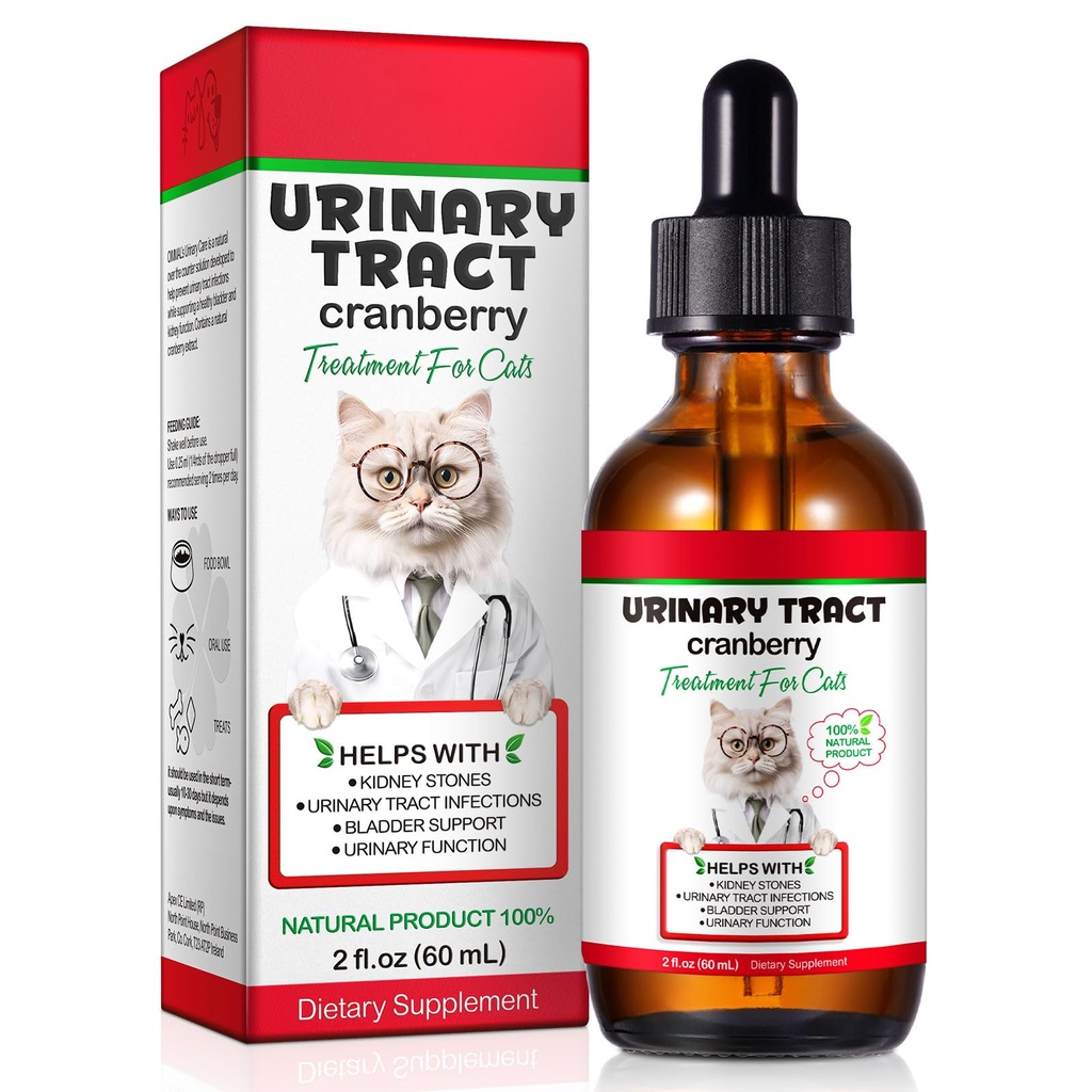 Feline Urinary Tract Health, Cat UTI 补救措施,天然草药补充2 fl oz,支持尿液保健的定期护理