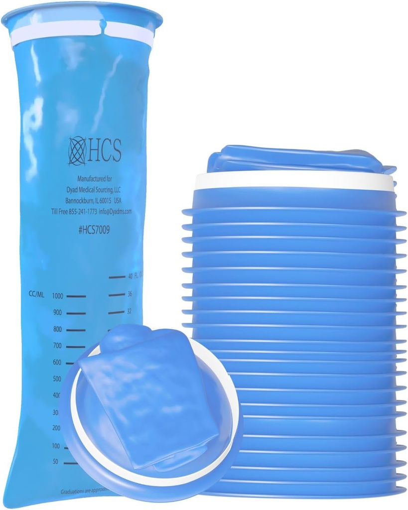 HCS Emesis Bags可处置 - Premium, 医院年级,成人与儿童 - 呕吐袋可处置用于汽车,旅行,家用 - 扔出, Barf, Puke - 24, Strong (40 fl oz)