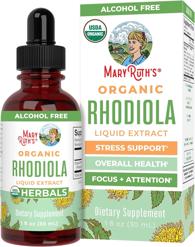 Rhodiola Rosea 由玛丽·鲁斯(英语:Mary Ruth)所著"USDA有机草药摘录"(USDA Organization Herbal Extract) 专注补编(英语:Non-GMO) 30位服务生.