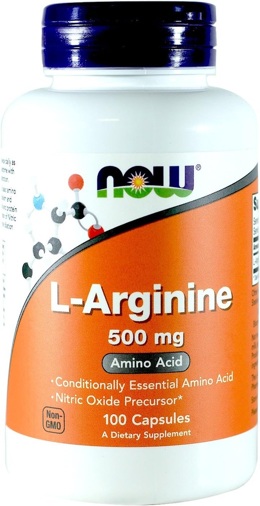 现在的食品 Arginine 500mg, 100 Capsules (Pack of 2)