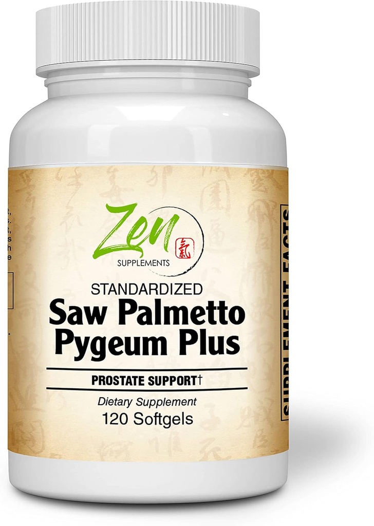 Saw Palmetto & Pygeum Plus - 前列腺支持补充前列腺和尿道切除健康,包括频繁尿道,Beta-Sitosterol支持DHT 阻断器 120-Softgel